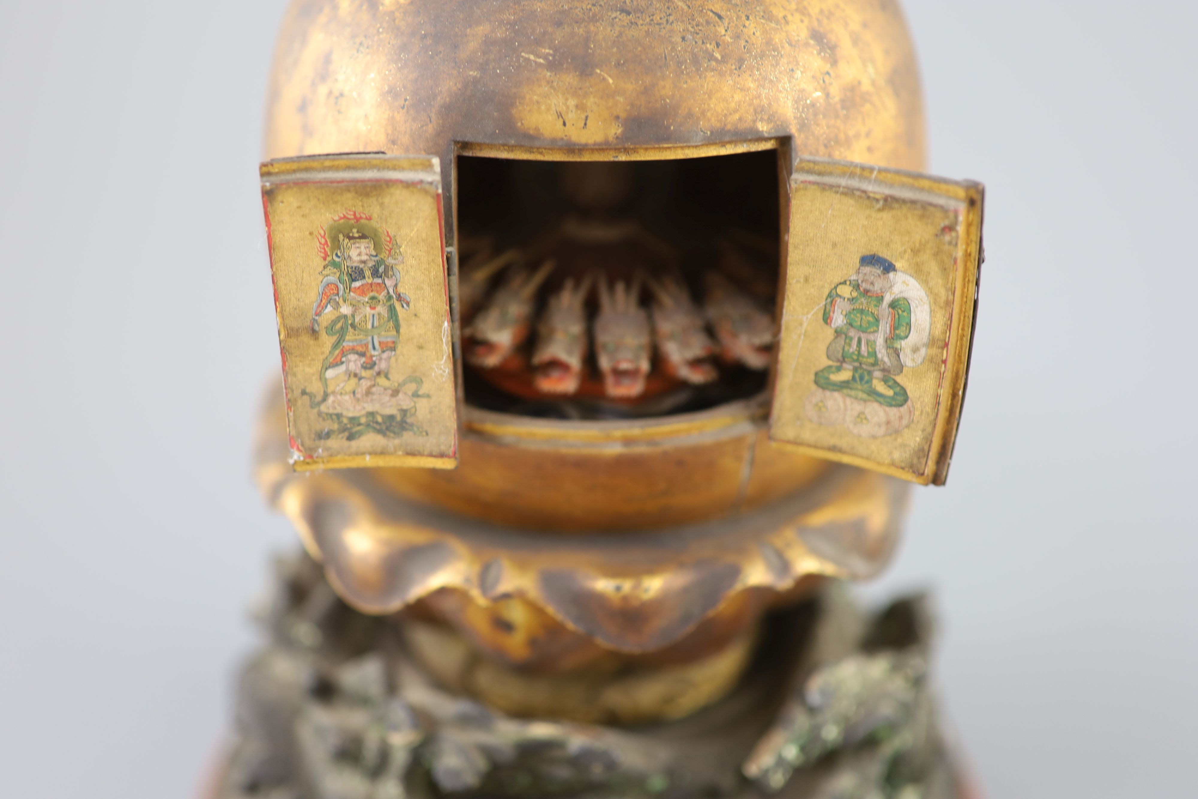 A Japanese lacquer portable shrine (zushi), 19th century, 25cm high, Provenance - A. T. Arber-Cooke